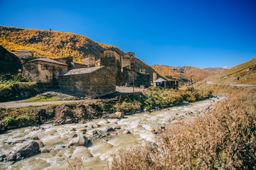 autumn landscape of the mountains in Georgia
