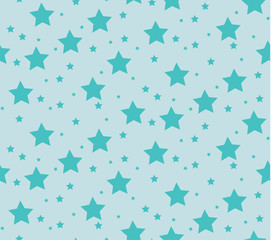 Vector beautiful star pattern on a green background, seamless