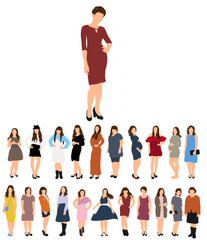 Obraz premium isolated silhouettes of girls, women