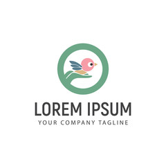 holding the bird logo design concept template