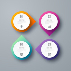 Infographics template four options with circle