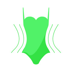 Vector. Concept slimming symbol weight loss. Silhouette of sport girl with slender figure