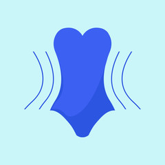 Vector. Concept slimming symbol weight loss. Silhouette of sport girl with slender figure