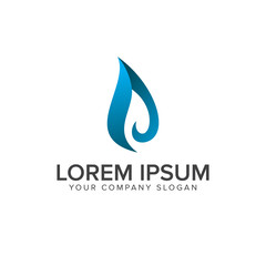 Fototapeta premium Liquid water drop logo design concept template