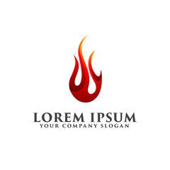 fire drop logo design concept template