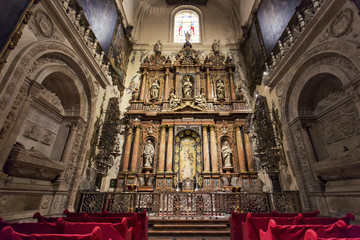 Fototapeta na wymiar Interior of the Cathedral of Saint Mary of the See in Seville, Andalusia