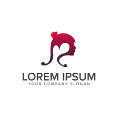 Fototapeta premium beautiful women love logo design concept template