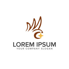 the hand holding the star logo design concept template