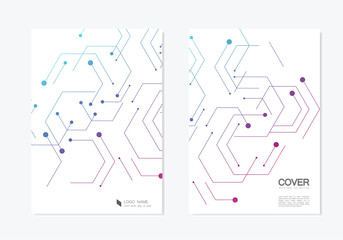 Abstract hexagonal pattern technology structures. Brochure design