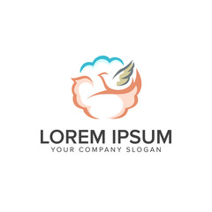 the bird and the cloud logo design concept template