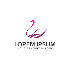 beauty swan logo design concept template