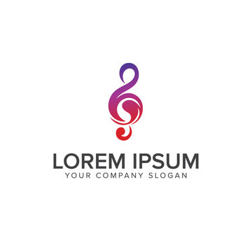 Music tones logo design concept template