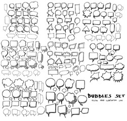 Vector Collection of Hand Drawn Doodle Style Speech Bubbles eps10