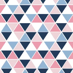 Fototapete Dreieck Vektornahtloses Muster mit Dreiecken. Trendige Farbpalette. Geometrische Elemente auf weißem Hintergrund isoliert.