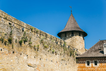 Medieval fortress in the Khotyn town West Ukraine. Part of the wall © alexshyripa