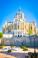 Fototapeta na wymiar Almudena Cathedral in Madrid, Spain