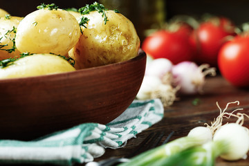 Young potato beautiful photo