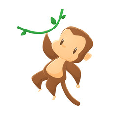 Cute cartoon monkey vector illustration