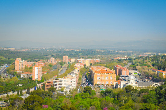 Aerial view of Madrid, Spain 