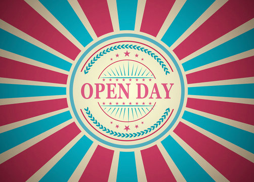 Open Day Retro Vintage Style Stamp Background