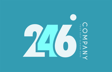 number 246 blue white cyan logo icon design