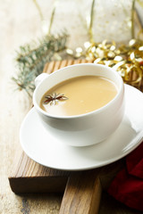 Homemade tea with milk or chai latte