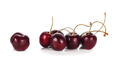 sweet cherries isolated on the white background