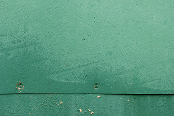 dark green leaf of old iron nails and cracks