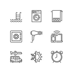 Outline icons. Hotel services