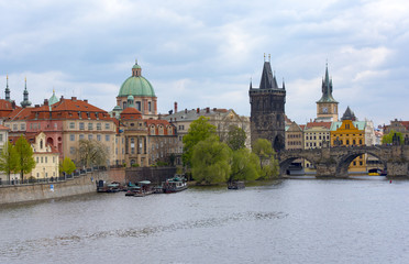 Most popular view of the main sightseeings in Prague