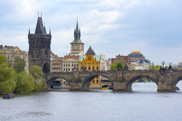 Fototapeta na wymiar Most popular view of the main sightseeings in Prague