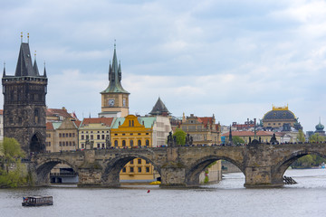 Fototapeta premium Most popular view of the main sightseeings in Prague