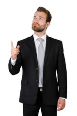 Handsome elegant businessman in suit isolated