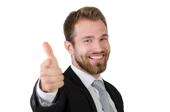 Handsome Young Business Man Pointing At You And Smiling