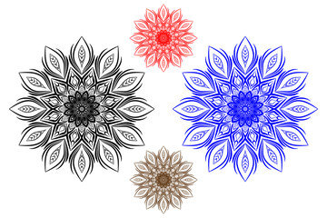 Flower Mandala, Vintage decorative elements, Oriental pattern, vector illustration,
