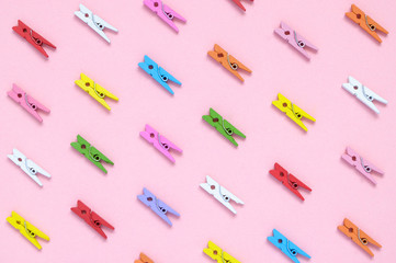 Colorful clothespins background