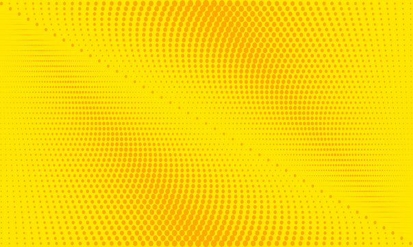 retro comic yellow and orange background raster gradient halftone, stock vector