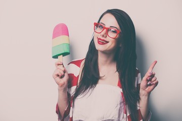 portrait of the young woman with toy