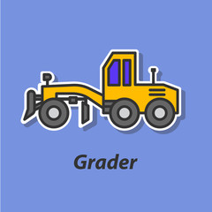 Grader color flat icon.
