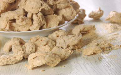 Wheat bran close-up. Healthy food. Lifestyle
