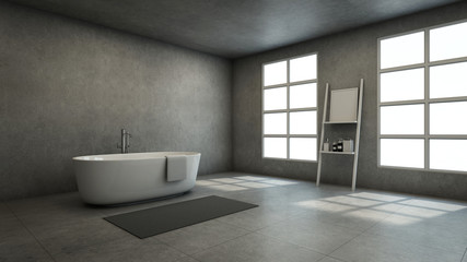 Bathroom design Modern & Loft in House Material concrete -3D render