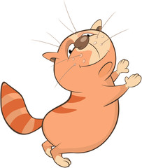  Illustration of a Cute Cat. Cartoon Character