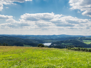 Fototapeta premium Blick ins Saaletal in Thüringen