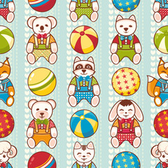Child toy seamless pattern. Design element for postcard, banner, flyer