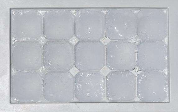 Ice cubes in a container