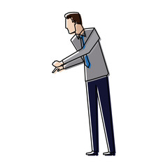 businessman successful gesturing pointing something
