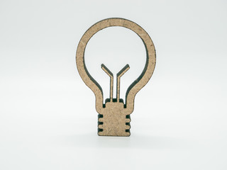 Wood carving symbol lamp on white background.
