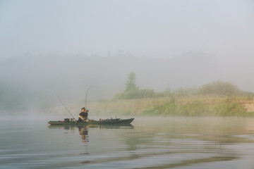 Fishing on the kayak.