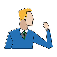 portrait of businessman gesturing person successful work