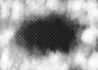 White fog frame  isolated on transparent background.